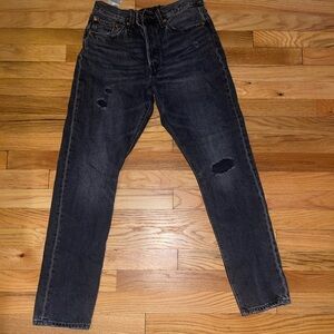 Levi's Women's Distressed Black Straight Jeans